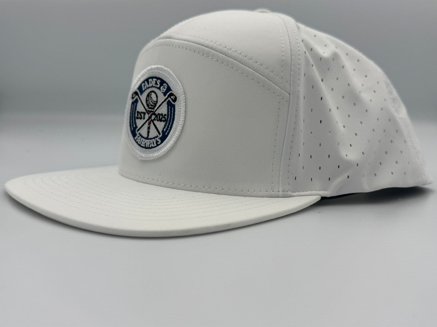 Fades & Fairways 7 panel Hat – White